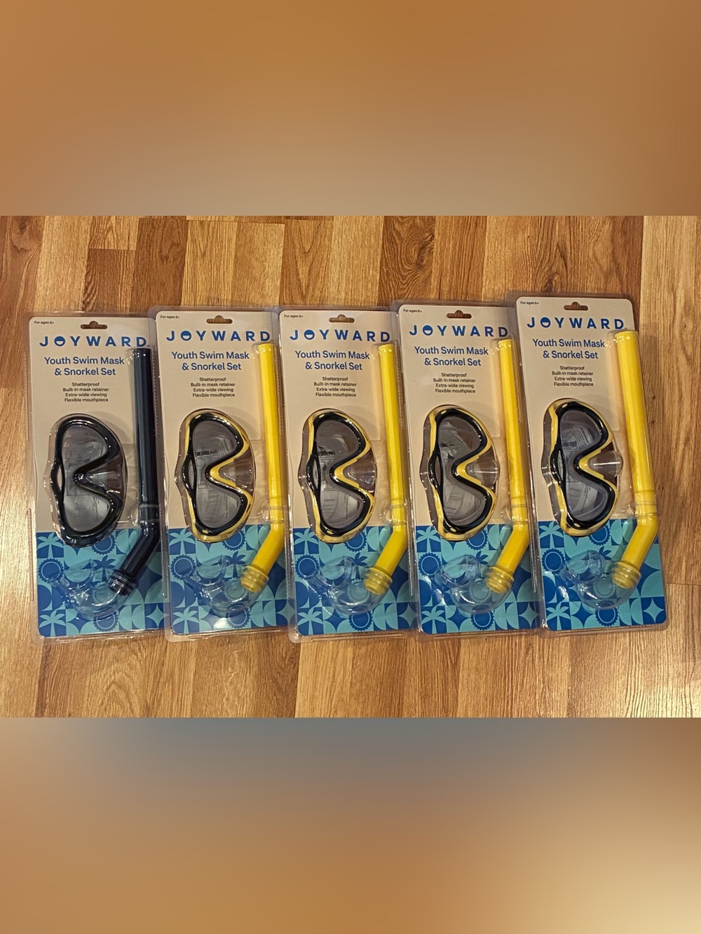 Lot of 5 NEW Youth Snorkel & Swim Mask Sets for Snorkeling Swimming
